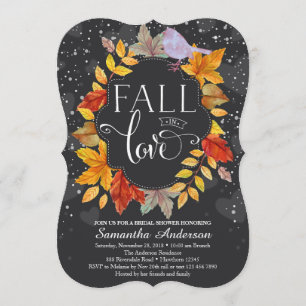 Fall In Love Bridal Shower Invite, Fall Wedding Invitation