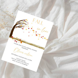 Fall in Love Bridal Shower - Leaves & Rustic Charm Invitation