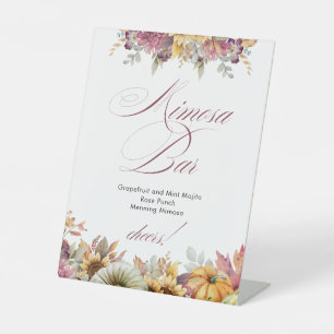 Fall In Love Bridal Shower Mimosa Bar  Pedestal Sign