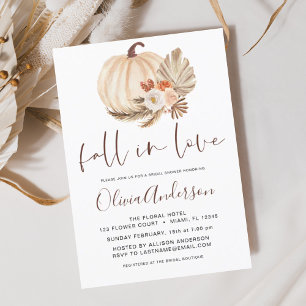 Fall in Love Bridal Shower Pampas Terracotta Invitation