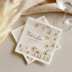 Fall in Love Bridal Shower Paper Napkins