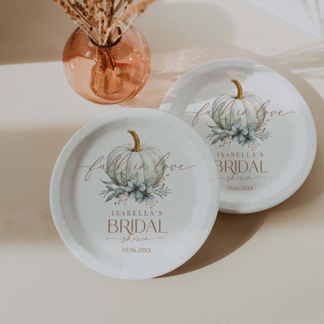Fall In Love Bridal Shower  Paper Plate (Creator Uploaded)