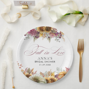 Fall In Love Bridal Shower  Paper Plate