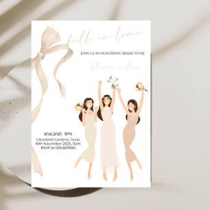 Fall in Love Bridal Shower Party Invitation