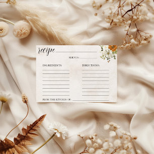 Fall in Love   Bridal Shower Recipe Card