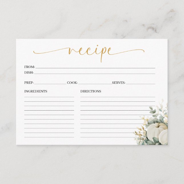 Fall In Love Bridal Shower Recipe Card (Front)