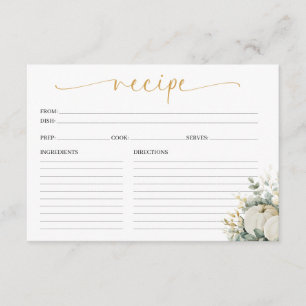 Fall In Love Bridal Shower Recipe Card