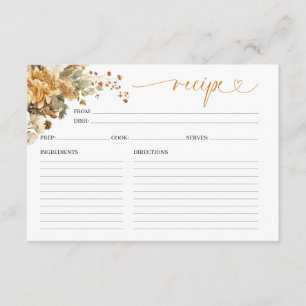 Fall In Love Bridal Shower Recipe Card