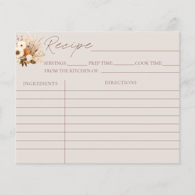 Fall In Love Bridal Shower Recipe Cards (Front)