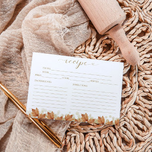 Fall In Love Bridal Shower Recipe Cards
