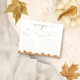 Fall In Love Bridal Shower Recipe Cards