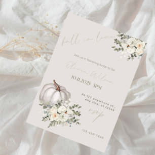 Fall in Love Bridal Shower - Rustic Autumn Leaves  Invitation