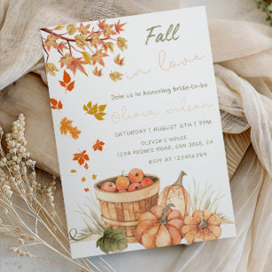 Fall in Love Bridal Shower - Rustic Fall Bride Invitation