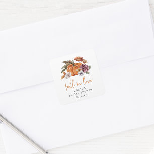 Fall In Love Bridal Shower Square Sticker
