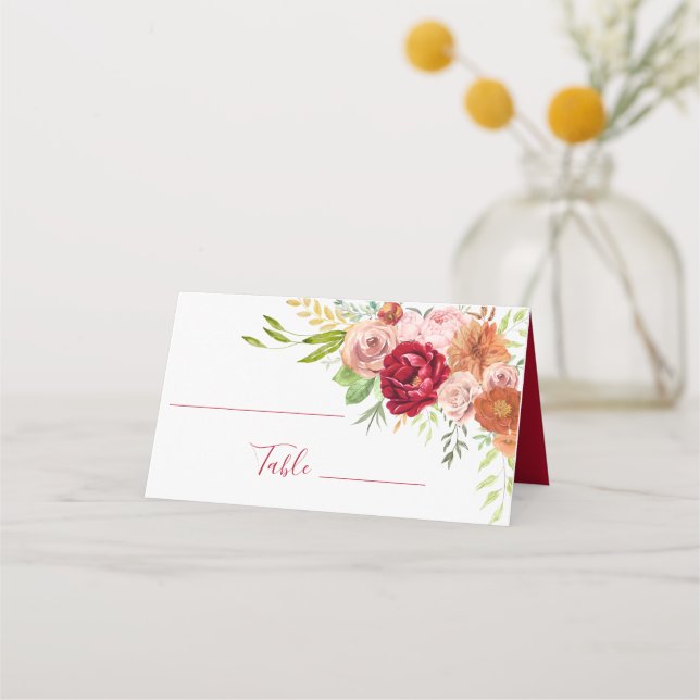  Fall in Love Bridal Shower Wedding Place Card (Front)
