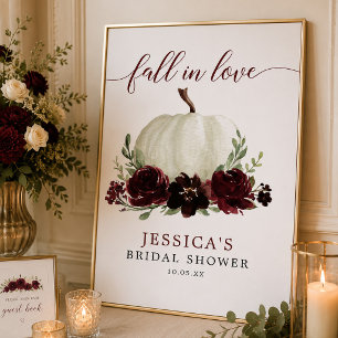 Fall in Love Bridal Shower Welcome Poster