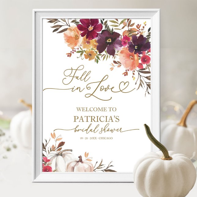 Fall In Love Bridal Shower Welcome Sign (Creator Uploaded)
