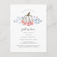 Fall in Love Bridal Shower White Pumpkin Floral