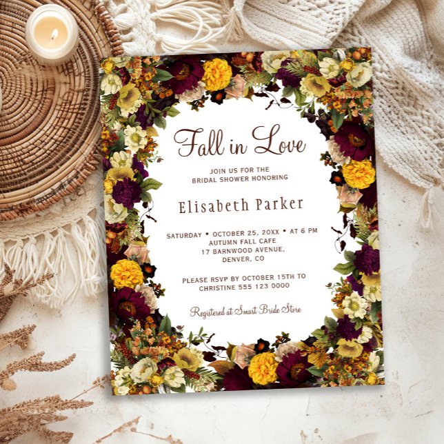 Fall in love budget bridal shower invitation (Creator Uploaded)
