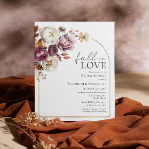 Fall In Love Budget Fall Bridal Shower Invitation
