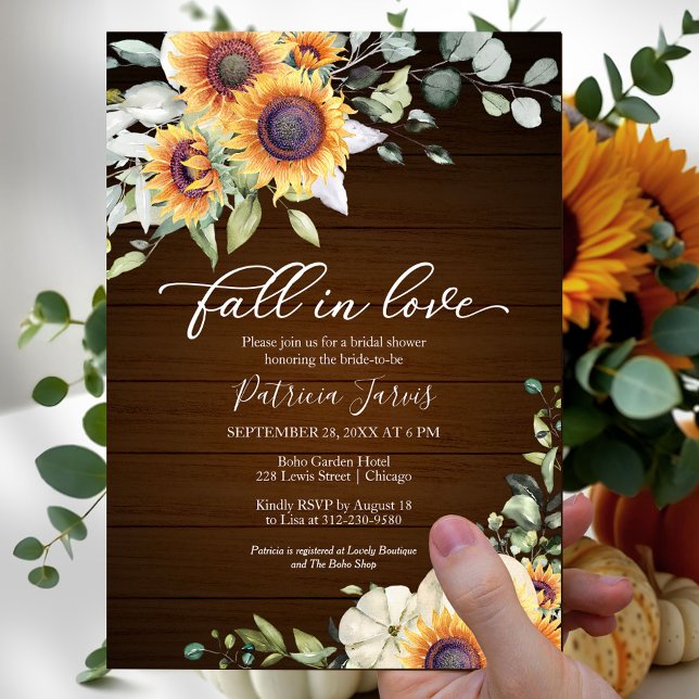 Fall In Love Budget Fall Bridal Shower Invitation (Creator Uploaded)