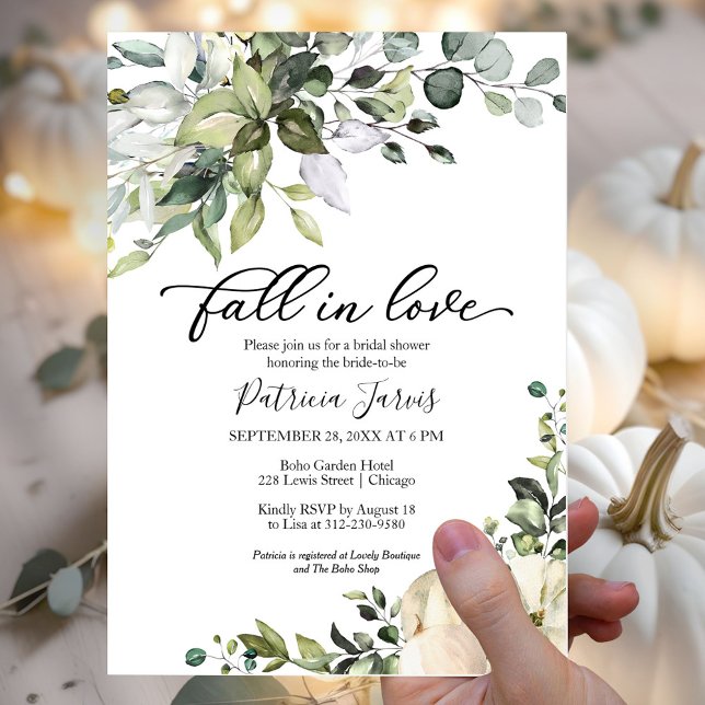 Fall In Love Budget Fall Bridal Shower Invitation (Creator Uploaded)