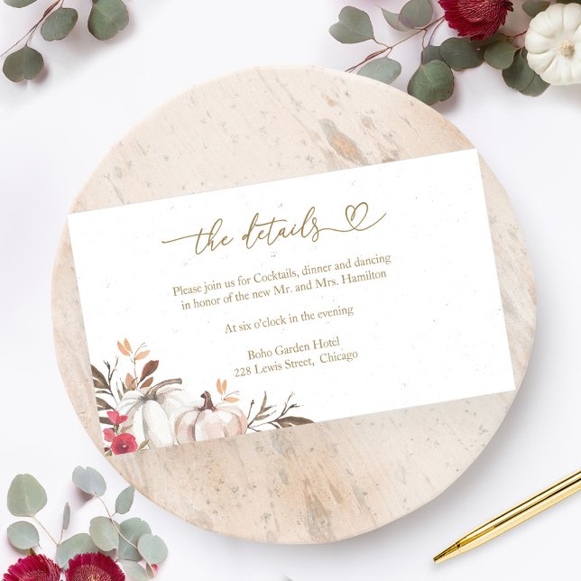 Fall in Love Burgundy Wedding Details Enclosure Card (Creator Uploaded)