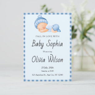 Fall in Love Clothesline Baby Shower Invitation
