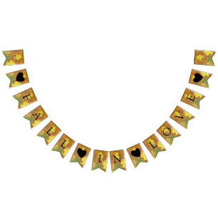 Fall In Love Colourful Leaves - Bunting Flags