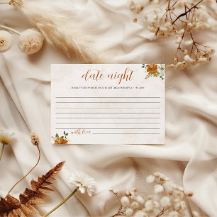 Fall in Love Date Night Ideas Bridal Shower Card