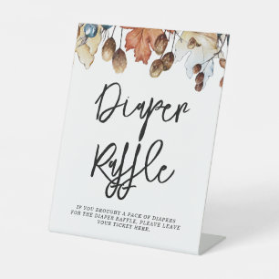 Fall in Love Diaper Raffle Autumn Foliage  Pedestal Sign