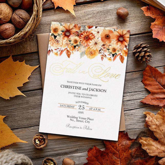 Fall in Love Elegant Boho Floral Wedding Gold (Creator Uploaded)