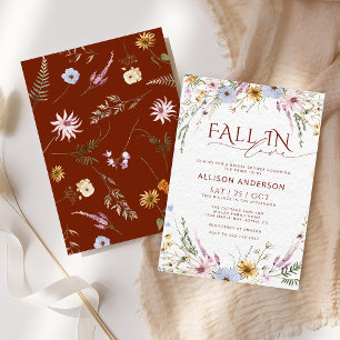 Fall In Love Elegant Bridal Shower Invitation