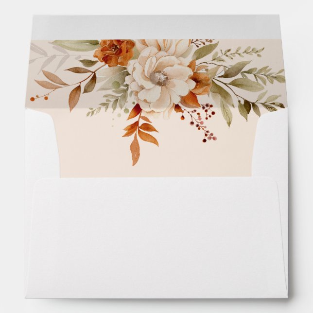 Fall in love elegant fall bridal shower envelope (Back (Bottom))