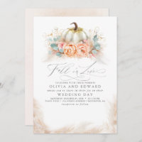 Fall in Love Elegant Orange Floral Pumpkin Wedding