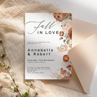 Fall In Love Engagement Party Invitation, Autumn Invitation