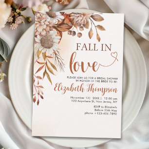 Fall in Love Fall Bridal Shower  Invitation
