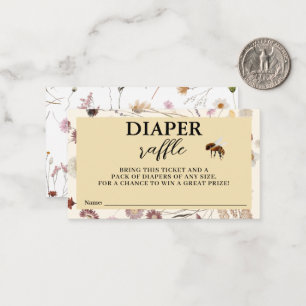 Fall In Love Fall Floral Baby Shower Diaper Raffle Card
