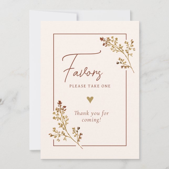 Fall In Love Fall Foliage Shower Favour Sign Invitation (Front)