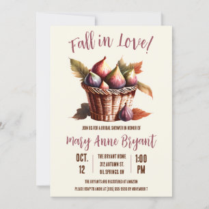 Fall in Love, Fall Leaves, Figs, Bridal Shower Invitation