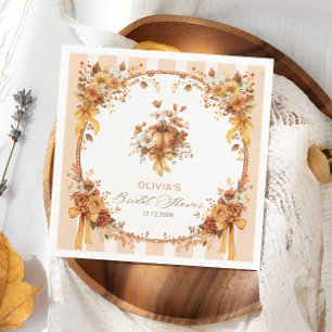 Fall in Love Fall Pumpkin Bridal Shower Napkin
