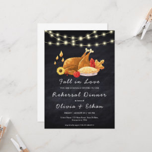 fall in love fall rehearsal dinner invitations