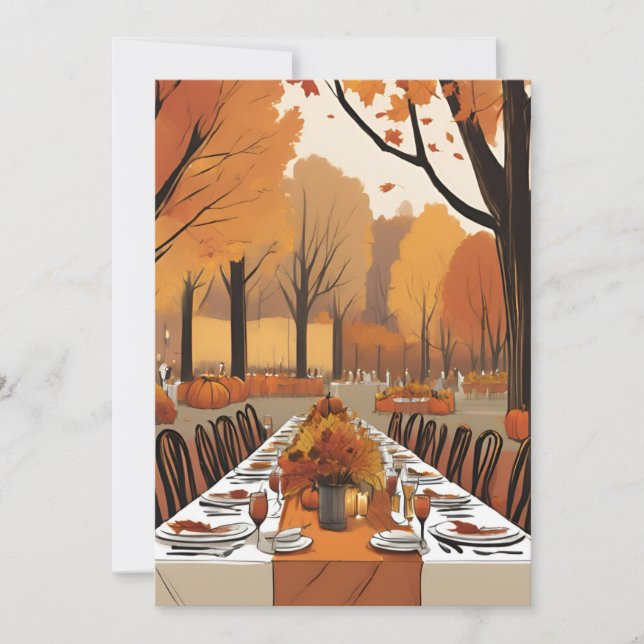 fall in love fall rehearsal dinner invitations (Front)