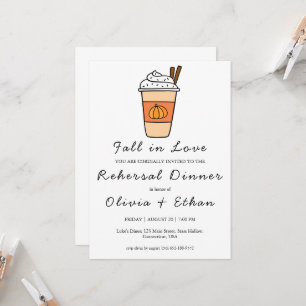 fall in love fall rehearsal dinner invitations