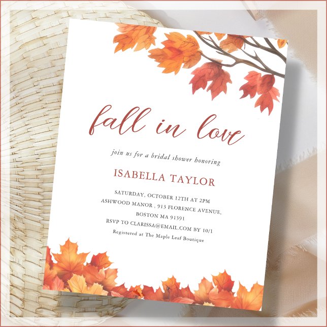 Fall in Love | Fall Tree Bridal Shower Invitation (Creator Uploaded)