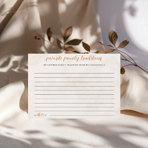 Fall in Love   Family Traditions Bridal Shower  Holiday Card