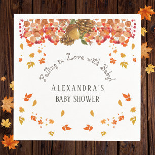 Fall in Love Floral Autumn Baby Shower Napkin