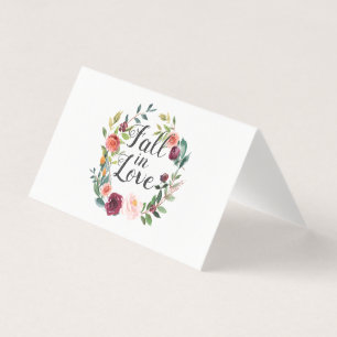 Fall in Love Floral Bridal Shower Advice Card