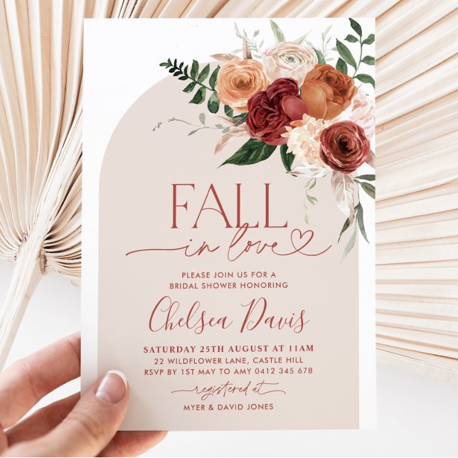 Fall In Love Floral Bridal Shower Arch Invitation (Fall in Love Arch - Bridal Shower Invitation)