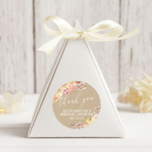Fall In Love Floral Bridal Shower Classic Round Sticker
